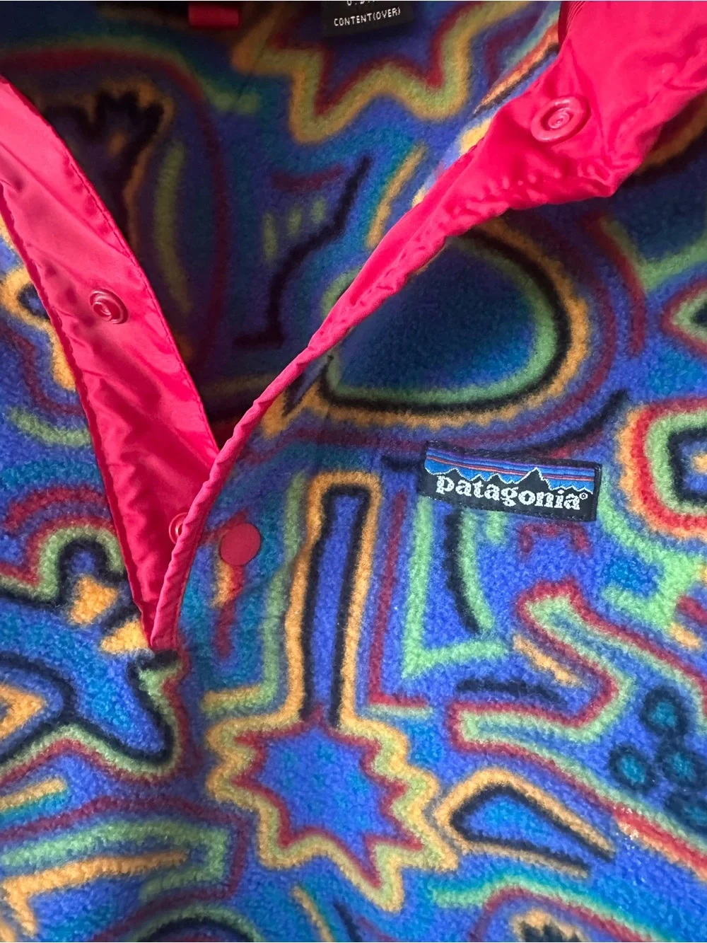 Vintage Patagonia Made in USA Kids 10 Abstract Print Snap Fleece Pullover